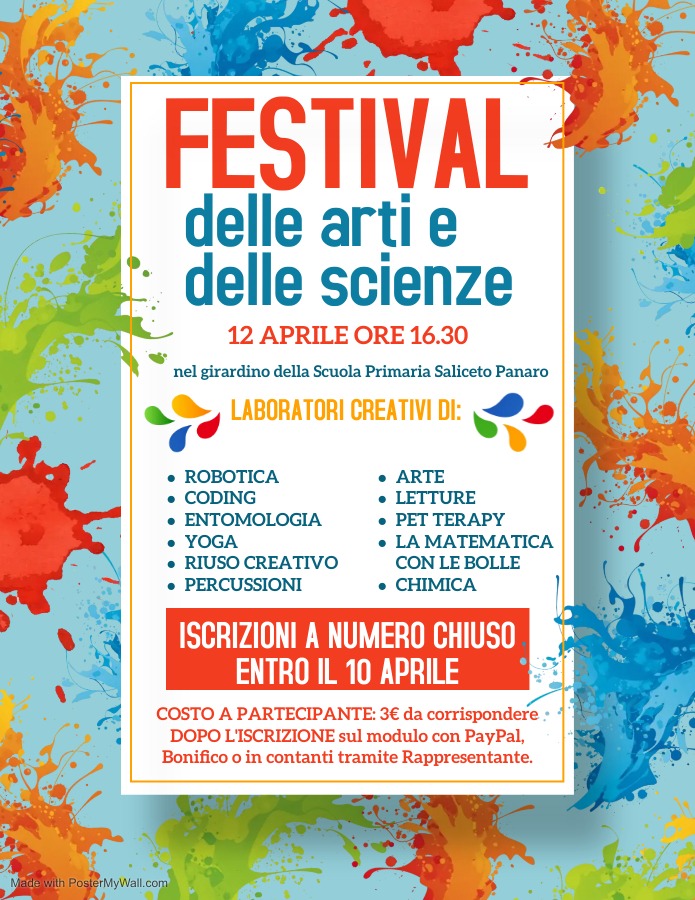 SCUOLA SALICETO PANARO: FESTIVAL DELLE ARTI E DELLE SCIENZE