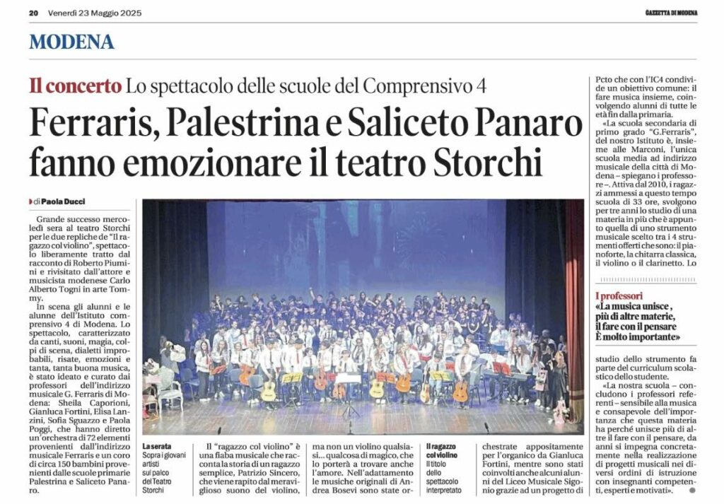 FERRARIS, PALESTRINA E SALICETO PANARO FANNO EMOZIONARE IL TEATRO STORCHI.