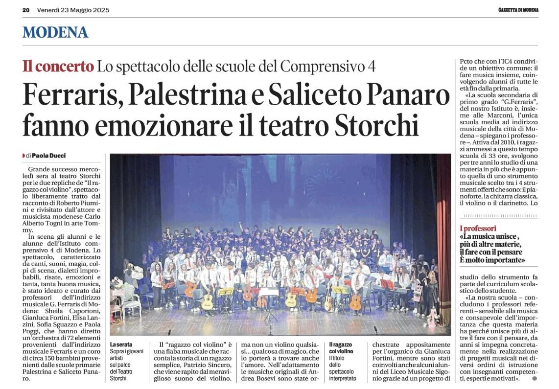 FERRARIS, PALESTRINA E SALICETO PANARO FANNO EMOZIONARE IL TEATRO STORCHI.